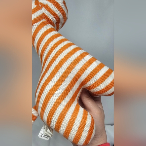 Jellycat Striped Orange White Geoffery Giraffe Soft Baby Chime Rattle Toy 9 in - Picture 8 of 13